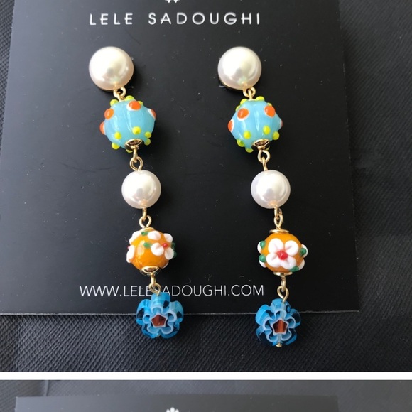NWOT Lele Sadoughi Fiore Linear Earrings